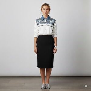 Vintage Geometric Patterned Button-Up Shirt